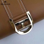 Delvaux-014-5 百搭新款手工車線brillan土黃色原版TOGO皮橫款大號手袋