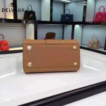 Delvaux-17-8 人氣熱銷brillant土黃色原版粒面牛皮手提單肩包