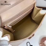 Delvaux-05 復古風brilliant 裸粉色原版BOX光面牛皮大號手提單肩包