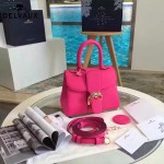 Delvaux-017 人氣熱銷brillant枚紅色原版粒面牛皮手提單肩包