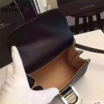 Delvaux-015-6 潮流百搭手工車線brillan黑色原版TOGO皮手提單肩包