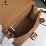 Delvaux-013-6 百搭新款手工車線brillan土黃色原版TOGO皮豎款大號手袋