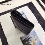 Delvaux-21 時尚復古Brillan Frence黑色原版牛皮翻蓋錢包手拿包