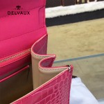 Delvaux-030-4 Sellier Brillant鱷魚紋牛皮 小羊皮內裏可調節肩帶原裝禮盒手提單肩斜挎包