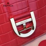 Delvaux-030-4 Sellier Brillant鱷魚紋牛皮 小羊皮內裏可調節肩帶原裝禮盒手提單肩斜挎包