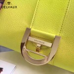 Delvaux-17-9 人氣熱銷brillant黃色原版粒面牛皮手提單肩包