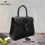 Delvaux-06-2 春夏專櫃定制款Brillant 彩虹系列黑色原版牛皮手提單肩包