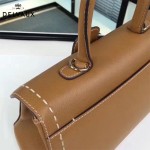 Delvaux-014-5 百搭新款手工車線brillan土黃色原版TOGO皮橫款大號手袋