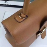 Delvaux-19-8 潮人必備新款brillant土黃色原版牛皮豎款大號手提單肩包