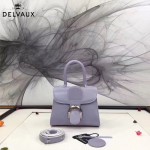 Delvaux-04-2 時尚復古brilliant 芋頭色原版BOX光面牛皮手提單肩包