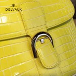 Delvaux-030-5 Sellier Brillant鱷魚紋牛皮 小羊皮內裏可調節肩帶原裝禮盒手提單肩斜挎包