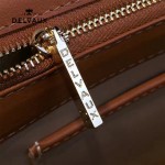 Delvaux-030-2 Sellier Brillant鱷魚紋牛皮 小羊皮內裏可調節肩帶原裝禮盒手提單肩斜挎包