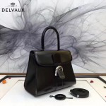 Delvaux-05-5 復古風brilliant 黑色原版BOX光面牛皮大號手提單肩包