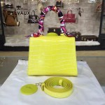 Delvaux-029-5 Sellier Brillant鱷魚紋牛皮 小羊皮內裏可調節肩帶原裝禮盒手提單肩斜挎包