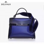 Delvaux-23 左岸瀟同款TEMPETE DARK NIGHT原單深普魯士藍色透明材質手提單肩包