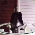Delvaux-036 原單box皮槍色五金時尚潮流黑色手提單肩斜挎包