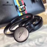 Delvaux-035 box皮槍色五金時尚潮流黑色手提單肩斜挎包