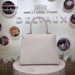 Delvaux-22 專櫃最新brillant純白印度紅遍原版粒面牛皮手提單肩包