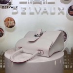 Delvaux-22 專櫃最新brillant純白印度紅遍原版粒面牛皮手提單肩包