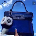 Delvaux-23 左岸瀟同款TEMPETE DARK NIGHT原單深普魯士藍色透明材質手提單肩包