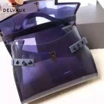Delvaux-23 左岸瀟同款TEMPETE DARK NIGHT原單深普魯士藍色透明材質手提單肩包