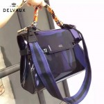 Delvaux-23 左岸瀟同款TEMPETE DARK NIGHT原單深普魯士藍色透明材質手提單肩包