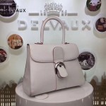 Delvaux-22 專櫃最新brillant純白印度紅遍原版粒面牛皮手提單肩包