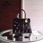 Delvaux-036 原單box皮槍色五金時尚潮流黑色手提單肩斜挎包