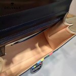 Delvaux-035 box皮槍色五金時尚潮流黑色手提單肩斜挎包
