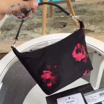 Prada-1BR269 玫瑰花原版降落傘面料女士新款肩背斜背包