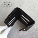 PRADA 1MH002-2 人氣熱銷款原單黑色十字紋信封款三折錢包