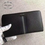 PRADA 2M1188-15 商務男士新配色原單十字紋長款錢包手拿包