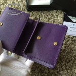 PRADA 1M0176-13 人氣經典款女士原單紫色十字紋短款三折錢包