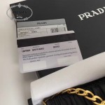 PRADA 1BP005-06 名媛必備黑色原單羊皮單肩斜挎包晚宴包