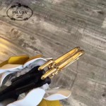 PRADA 1TY001 時尚魅力純手工製作原單黃色花朵百搭包包肩帶