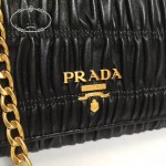 PRADA 1BP005-06 名媛必備黑色原單羊皮單肩斜挎包晚宴包