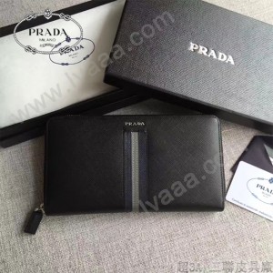 PRADA 2M1188-15 商務男士新配色原單十字紋長款錢包手拿包