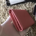 PRADA 1M0176-11 人氣經典款女士原單粉色十字紋短款三折錢包