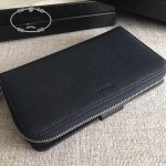 PRADA 2M1411-2 商務男士175鋼印藍色原版十字紋長款錢包