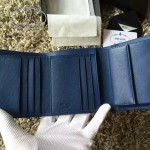 PRADA 1M0176-14 人氣經典款女士原單寶藍色十字紋短款三折錢包