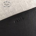 PRADA 2M1411 商務男士175鋼印黑色原版十字紋長款錢包