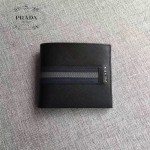PRADA 2M0513-7 專櫃最新配色175鋼印原單十字紋兩折短款錢包