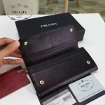 PRADA 1MH132-4 個性百搭拼色機器人原版十字紋搭扣長款錢包