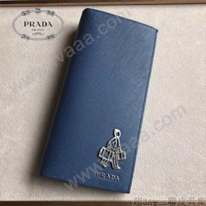 PRADA 2M0836-05 精英必備男士公仔系列藍色原版十字紋長款西裝夾