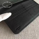 PRADA 2M1411 商務男士175鋼印黑色原版十字紋長款錢包