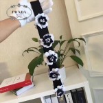 PRADA 1TY001-2 時尚魅力純手工製作原單白色花朵百搭包包肩帶