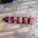 PRADA 1TY001-3 時尚魅力純手工製作原單紅色花朵百搭包包肩帶