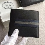 PRADA 2M0513-7 專櫃最新配色175鋼印原單十字紋兩折短款錢包