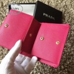 PRADA 1M0176-12 人氣經典款女士原單枚紅色十字紋短款三折錢包