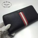 PRADA 2M1188-14 商務男士新配色原單十字紋長款錢包手拿包